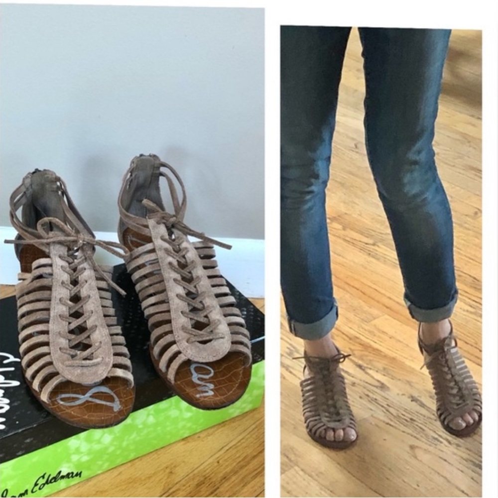Sam Edelmann Divine Chateau Gray Gladiator Sandal